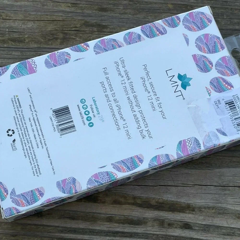 LMNT Phone Case For Iphone 12 mini Multi Color Easter Egg Back Case New in Box
